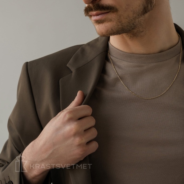 Цепь из желтого золота 585, плетение «Перлина»